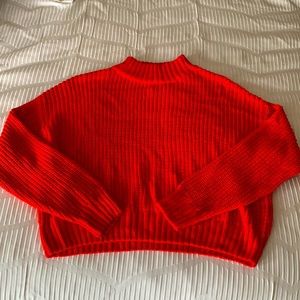 H&M, red cozy knit sweater